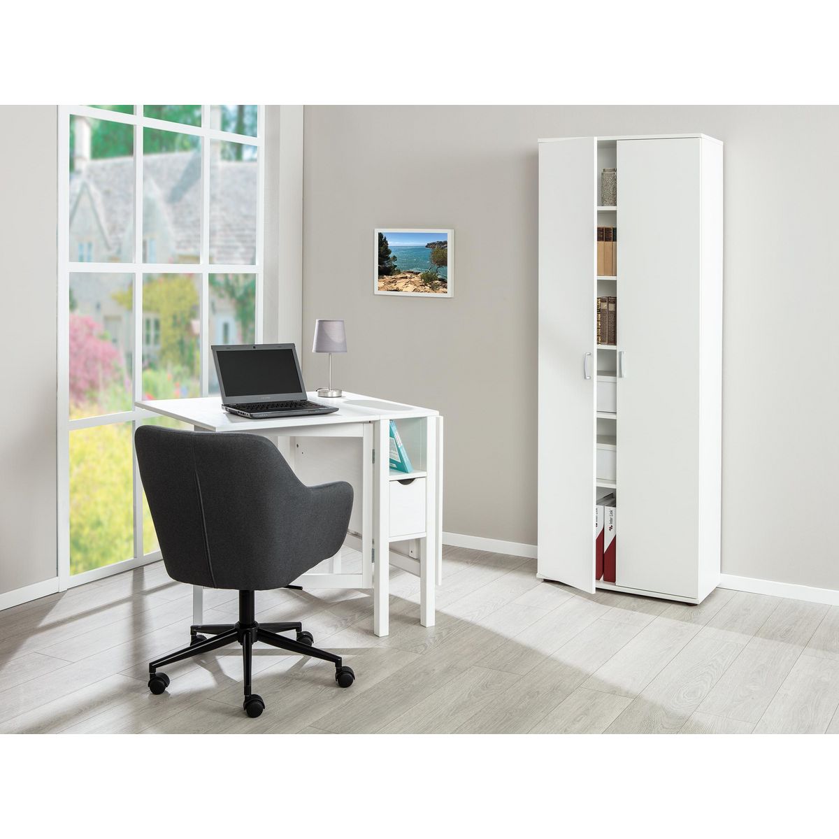 Armoire de rangement multifonctions 2 portes L70cm VISCONTI