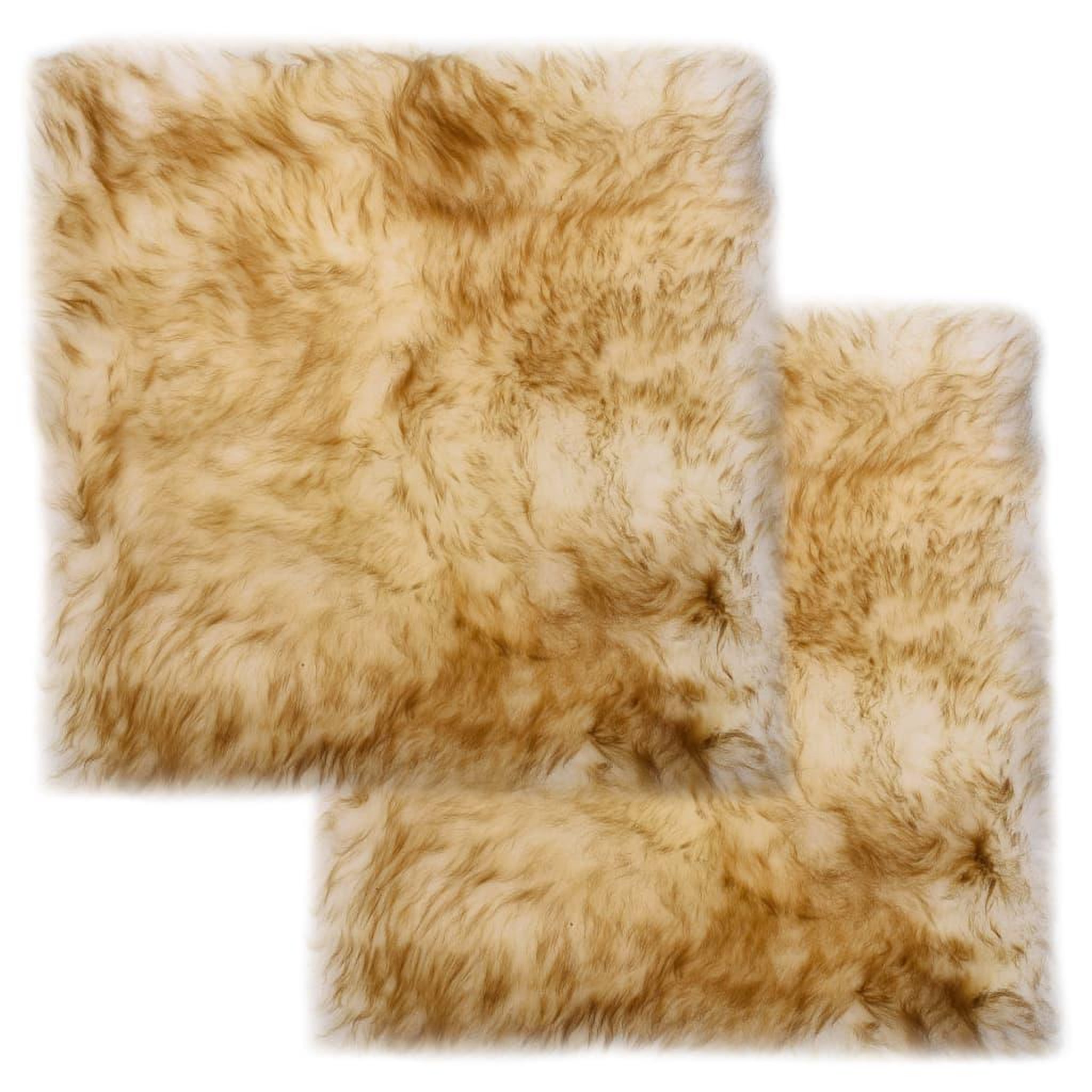 VIDAXL Coussins de chaise lot de 2 Melange de marron Mouton veritable
