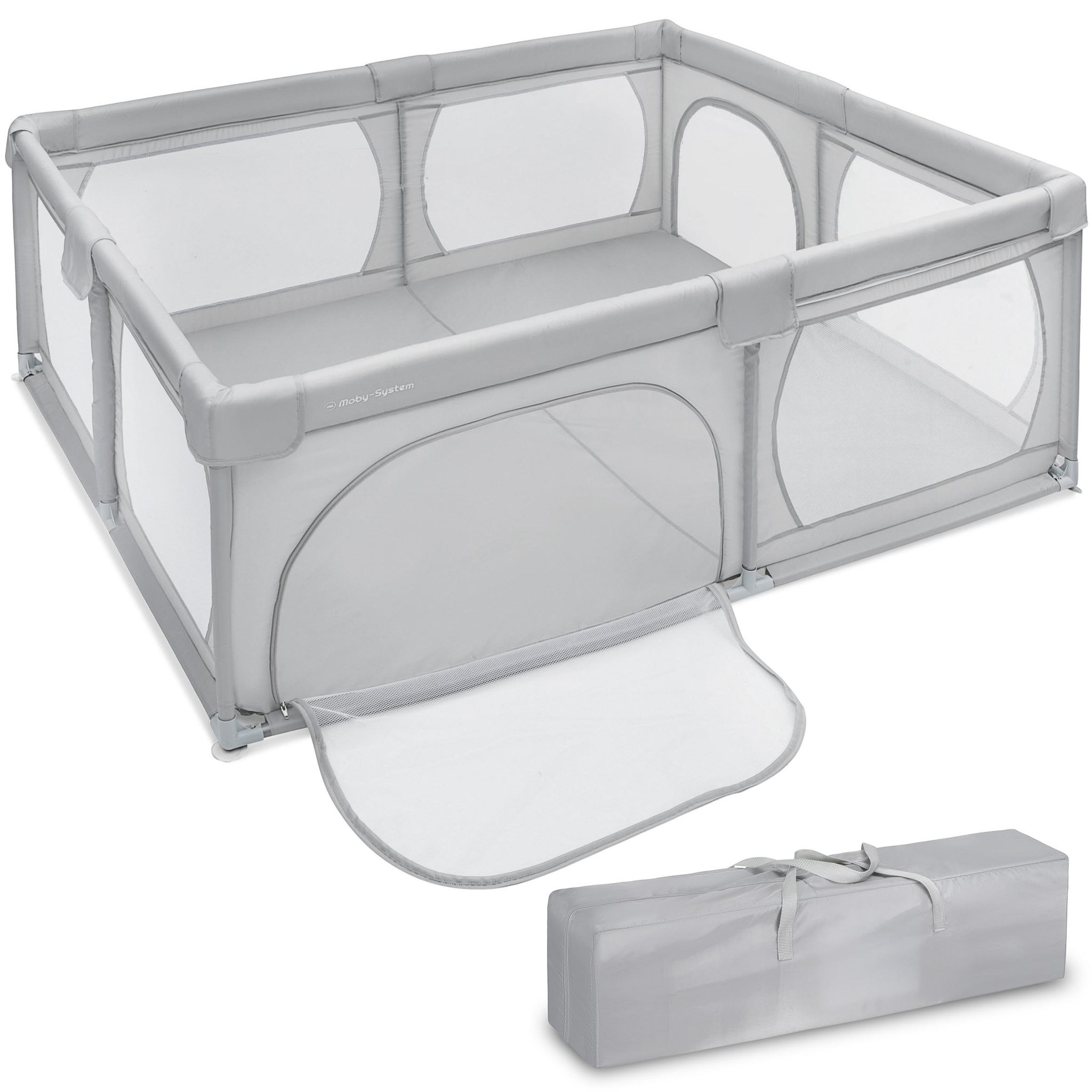 MOBY SYSTEM Parc pliable pour enfants Moby-System 200 x 140 cm avec entrée zippée