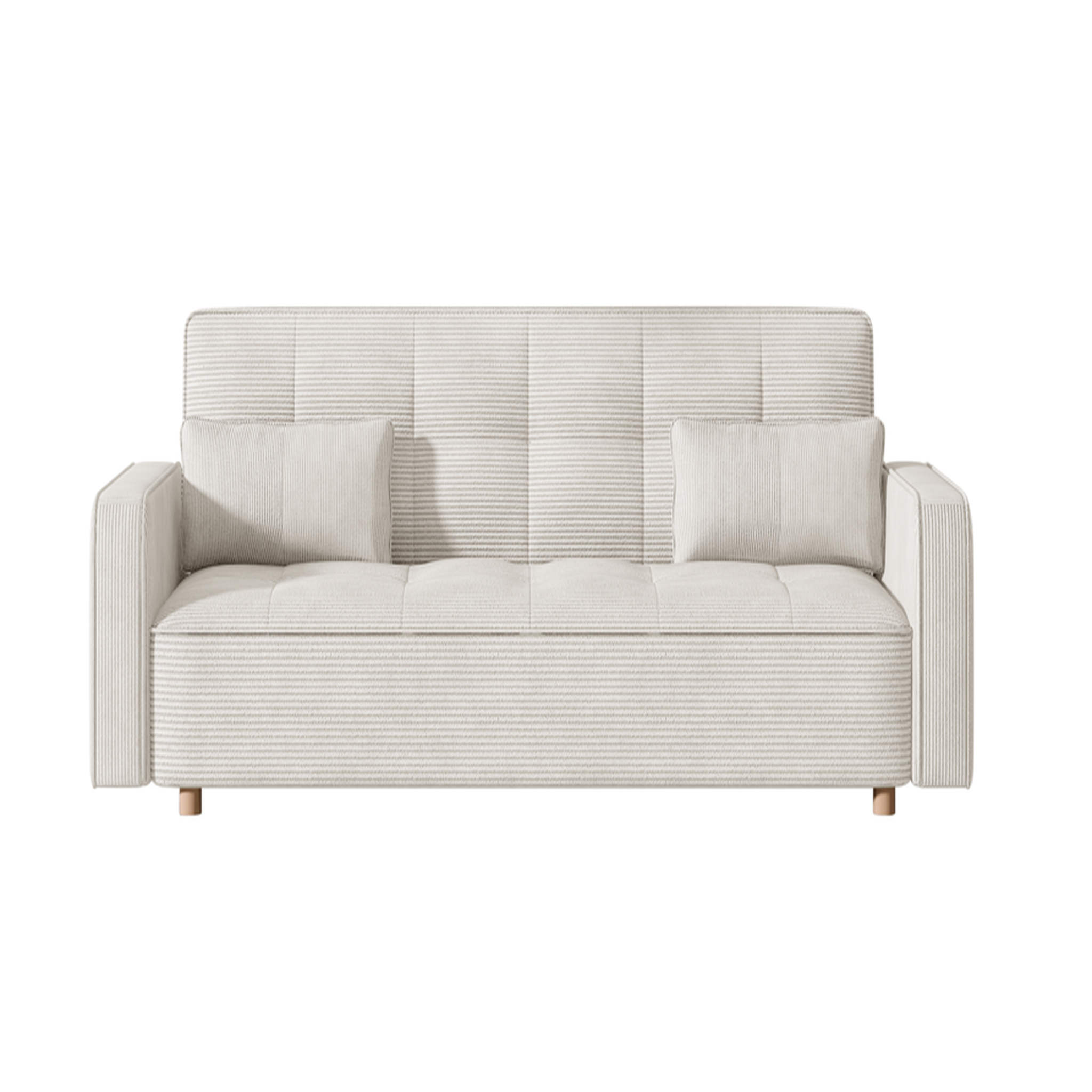 CONCEPT USINE Canapé scandinave convertible 3 places en velours côtelé beige copenhague