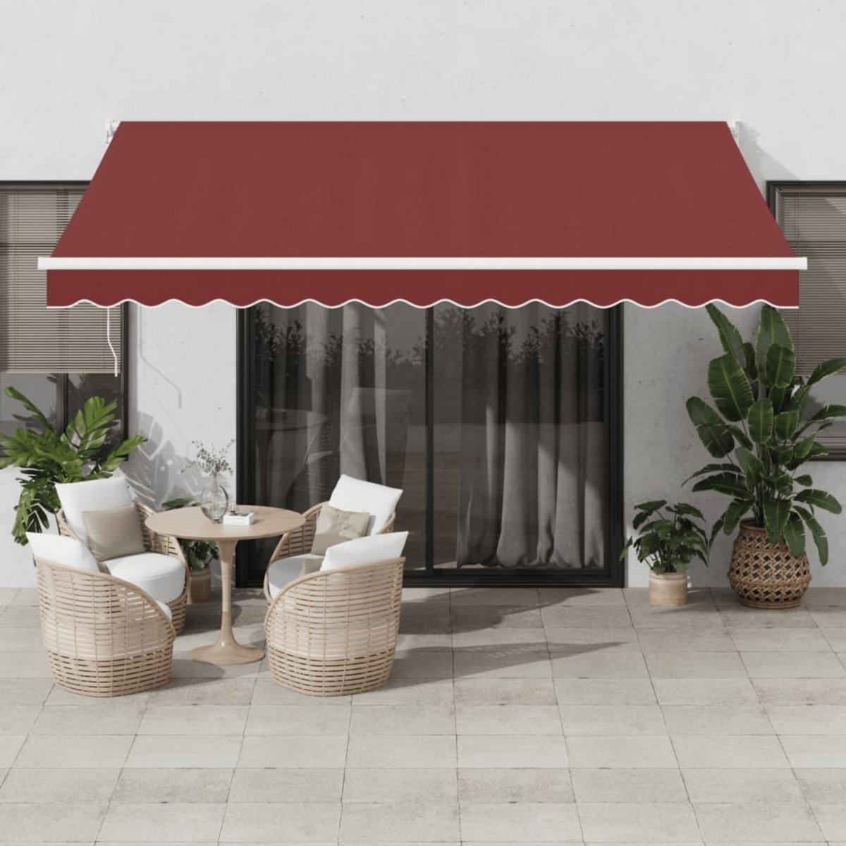 VIDAXL Auvent retractable automatique bordeaux 400x300 cm
