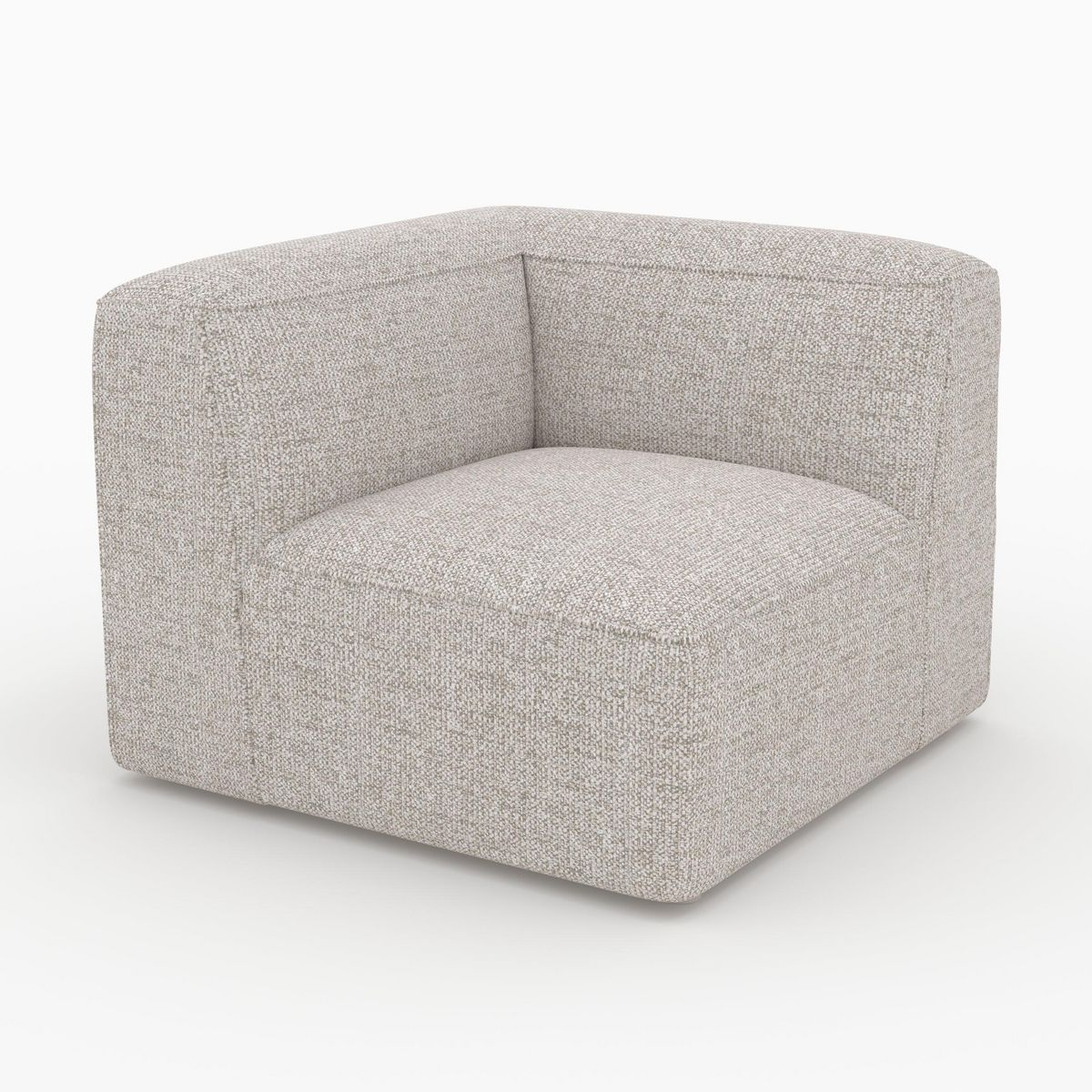 Rendez vous déco Angle interchangeable pour canapé modulable en tissu beige-Hestia