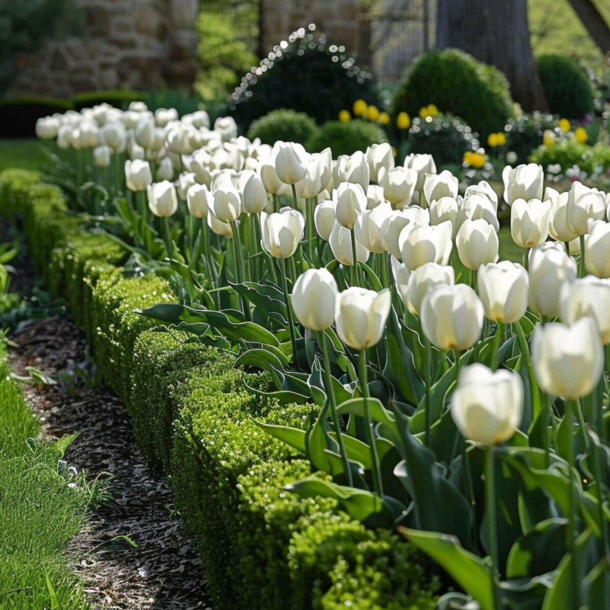 PLANT IN A BOX Tulipe - Set de 21 - Tulipa 'Northcap' - Bulbes à fleurs - Jaune