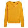 Voir la diapositive 3 : INEXTENSO Pull col v jaune moutarde femme
