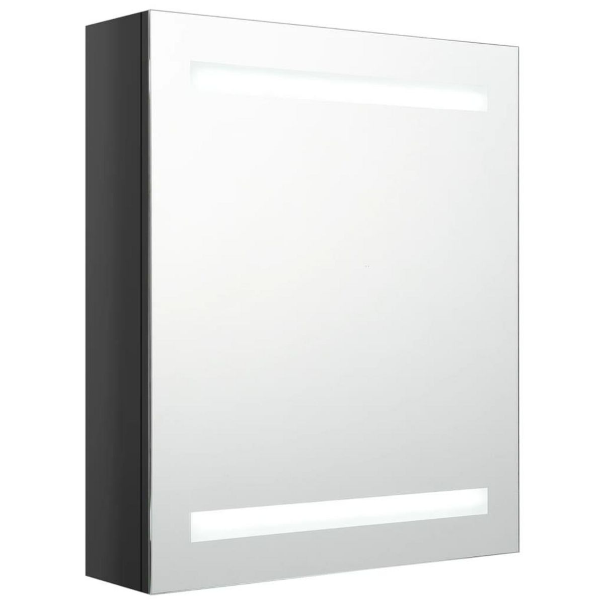 VIDAXL Armoire de salle de bain a miroir LED noir brillant 50x14x60 cm