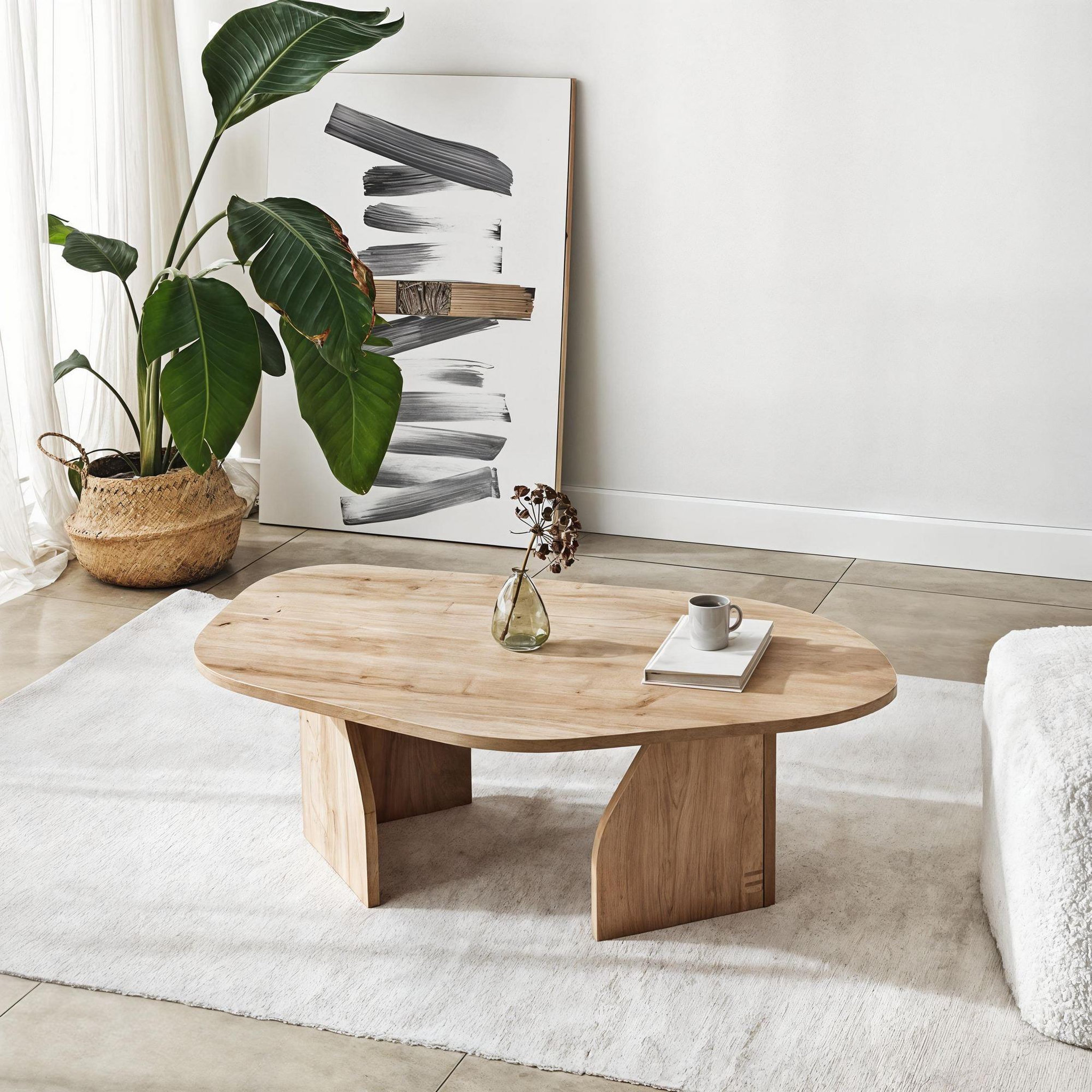 Voir la diapositive 2 : Habitat et Jardin Table basse en bois  rock  100 x 60 x 35 cm - chêne saphir