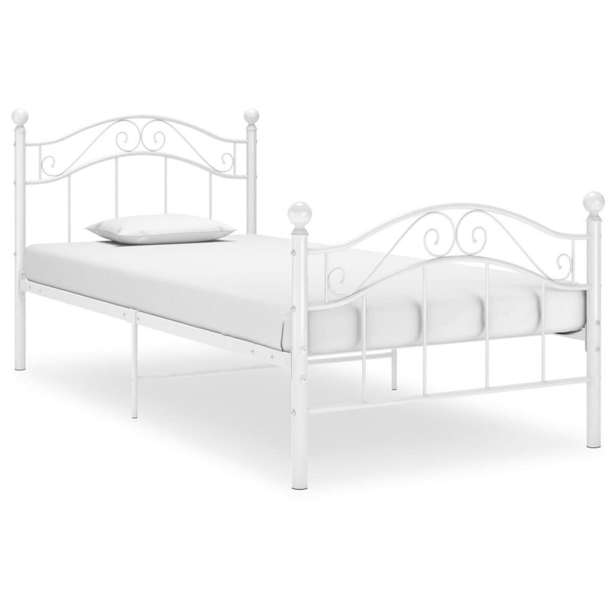 VIDAXL Cadre de lit sans matelas blanc metal 90x200 cm