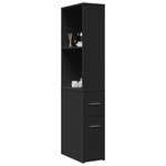 VIDAXL Armoire de salle de bain etroite avec roulettes noir