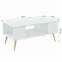 Voir la diapositive 5 : Table basse 3 niches  pieds bois massif L90cm MALMO