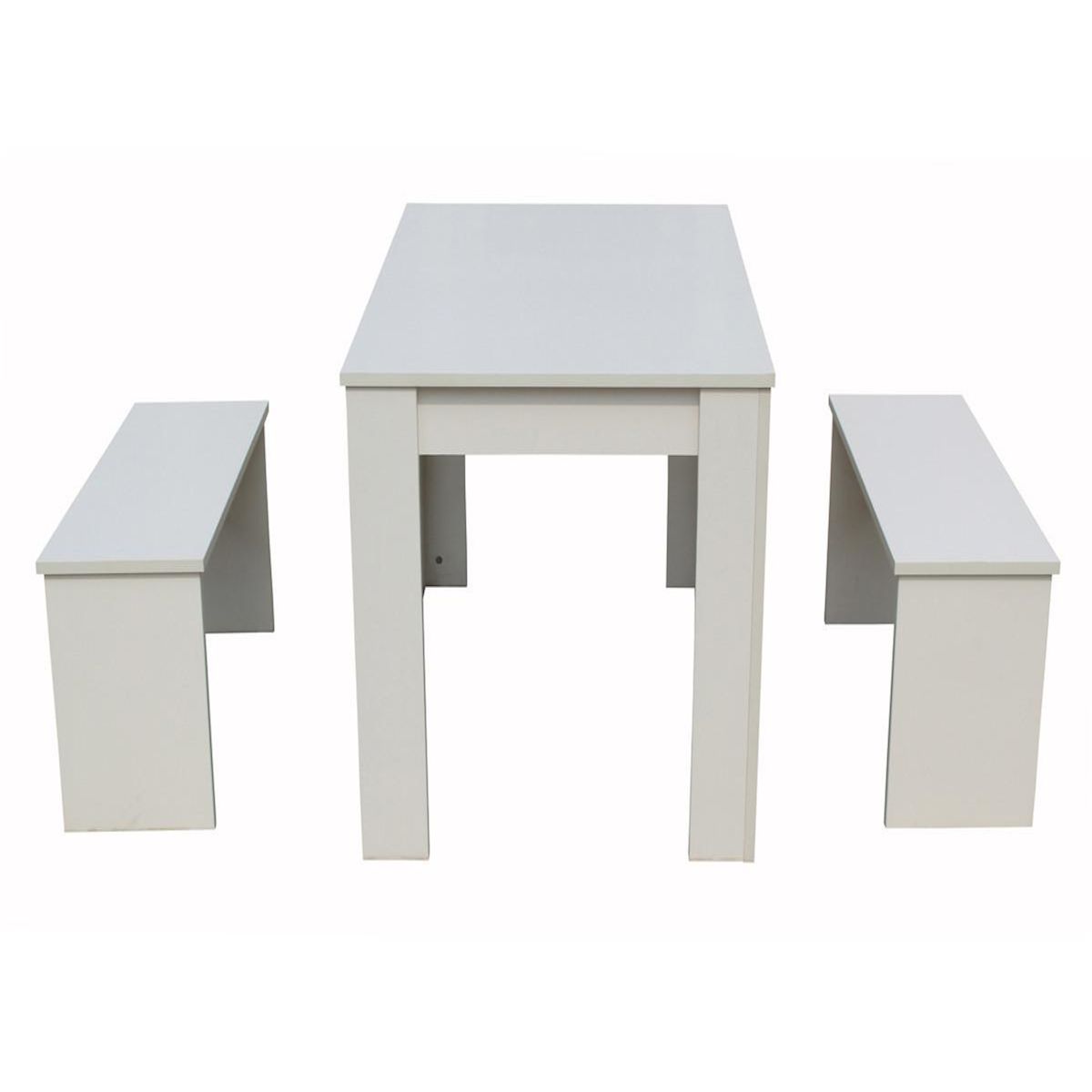 Habitat et Jardin Table avec 2 bancs  Tino  - 110 x 74 x 70 cm - Blanc