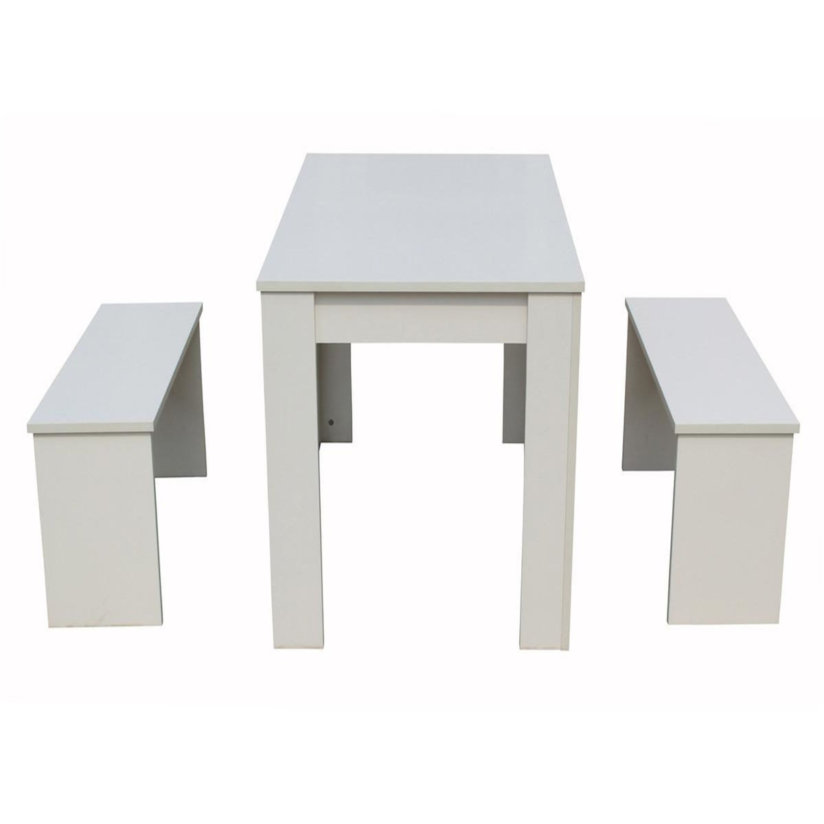 Habitat et Jardin Table avec 2 bancs  Tino  - 110 x 74 x 70 cm - Blanc