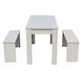 Voir la diapositive 2 : Habitat et Jardin Table avec 2 bancs  Tino  - 110 x 74 x 70 cm - Blanc