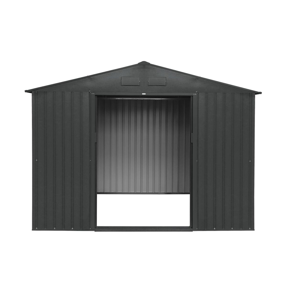 SWEEEK Abri de jardin en métal - FLANDRE 8.84m² gris anthracite - Cabane à outils avec deux grandes portes coulissantes. kit de fixation sol inclus. maison de rangement. remise