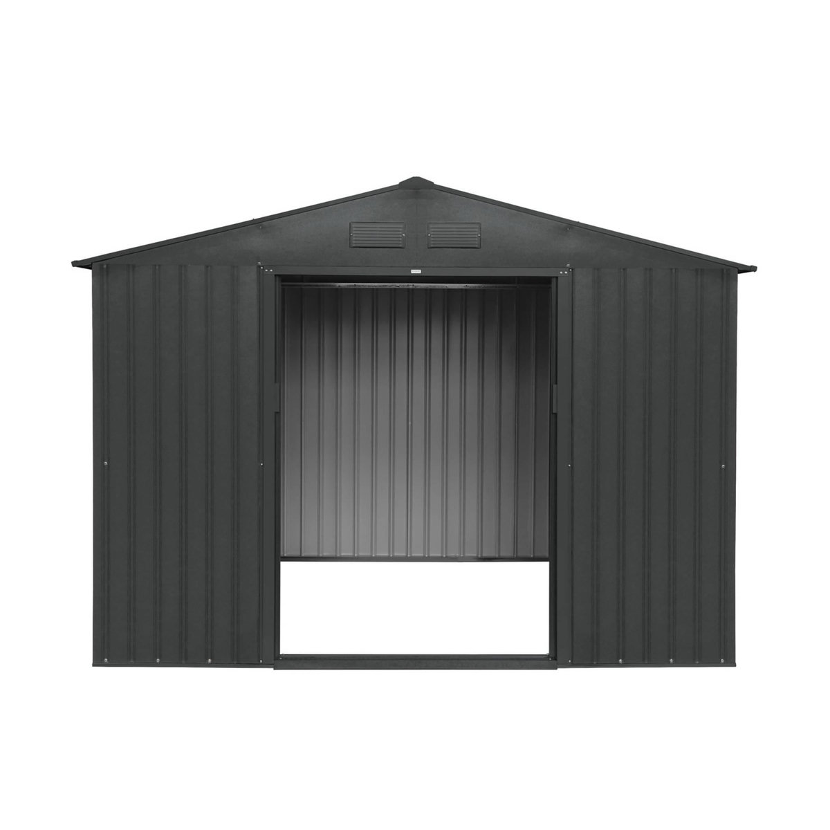 SWEEEK Abri de jardin en métal - FLANDRE 8.84m² gris anthracite - Cabane à outils avec deux grandes portes coulissantes. kit de fixation sol inclus. maison de rangement. remise