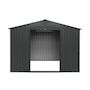 Voir la diapositive 5 : SWEEEK Abri de jardin en métal - FLANDRE 8.84m² gris anthracite - Cabane à outils avec deux grandes portes coulissantes. kit de fixation sol inclus. maison de rangement. remise