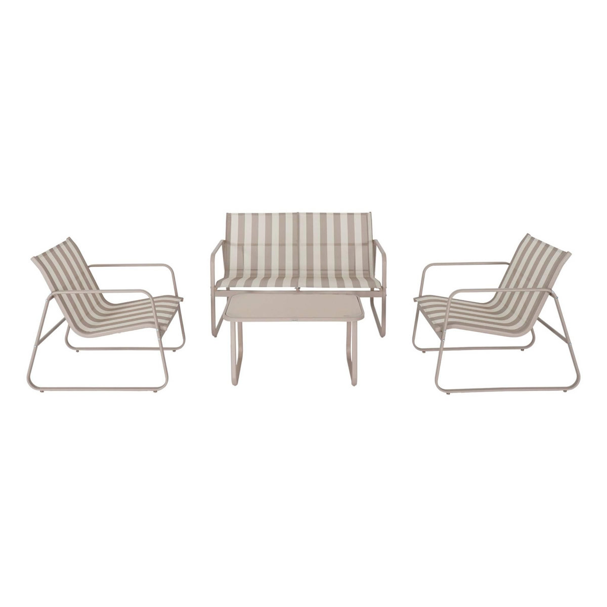 SWEEEK Salon de jardin en métal  et textilène pour 4 personnes, design