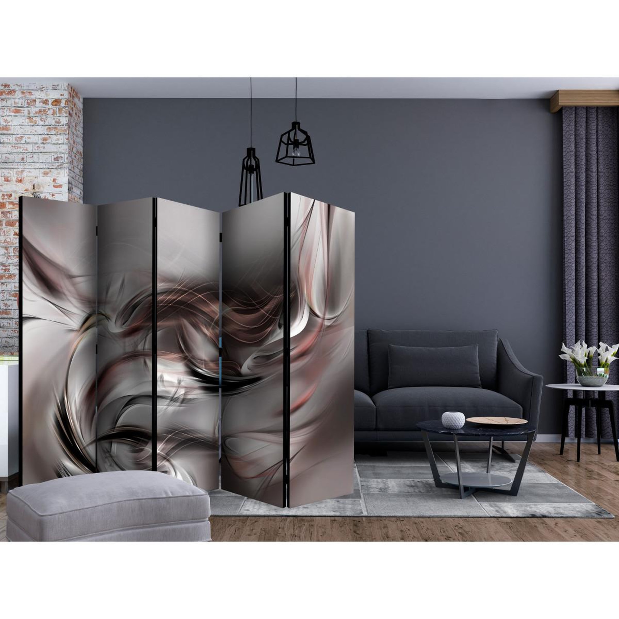 Voir la diapositive 2 : Paris Prix Paravent 5 volets  abstract cloud  172x225cm