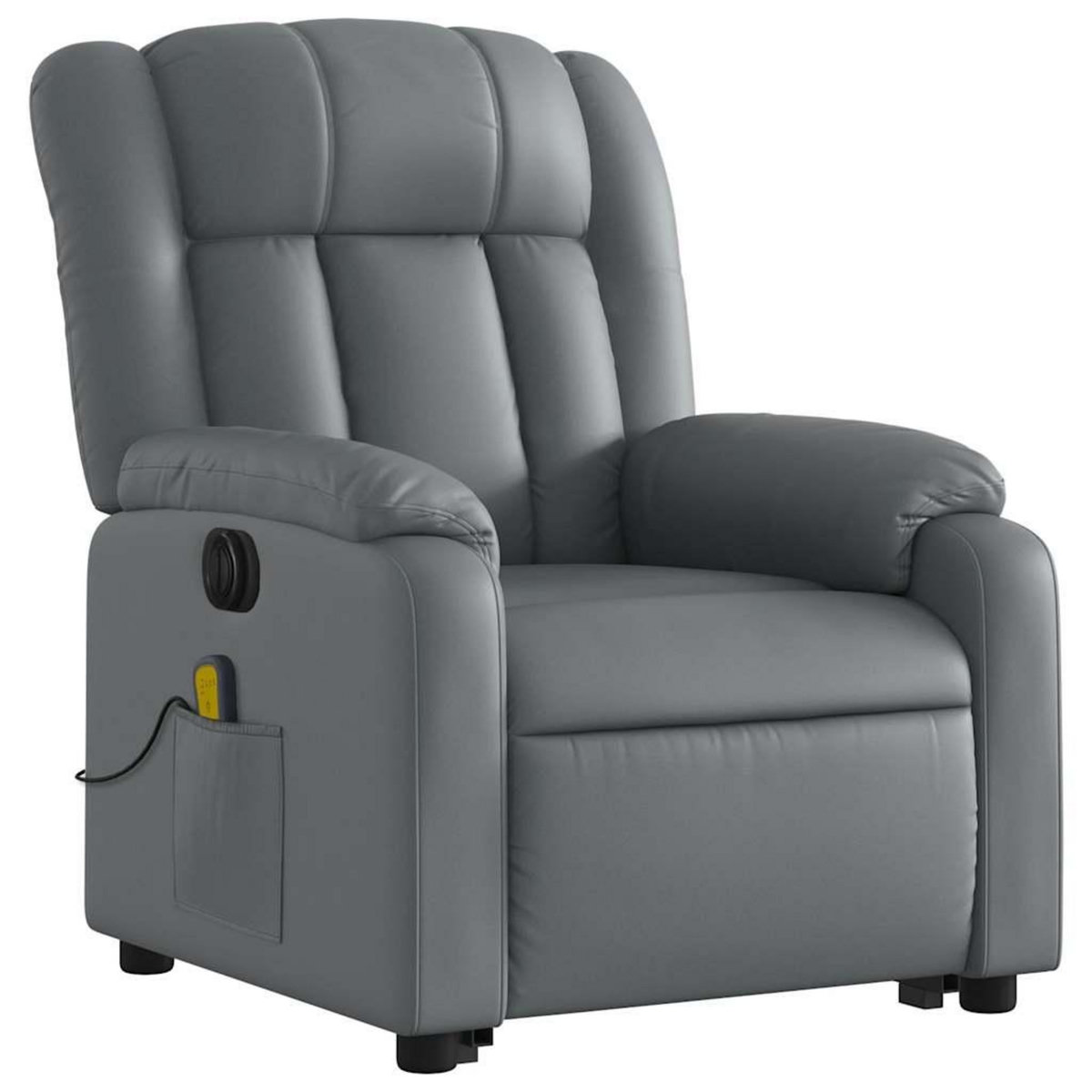 VIDAXL Fauteuil inclinable de massage electrique gris similicuir