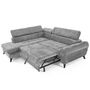 Voir la diapositive 2 : LISA DESIGN Marlo - canapé d'angle gauche 5 places convertible avec coffre et têtières en velours texturé