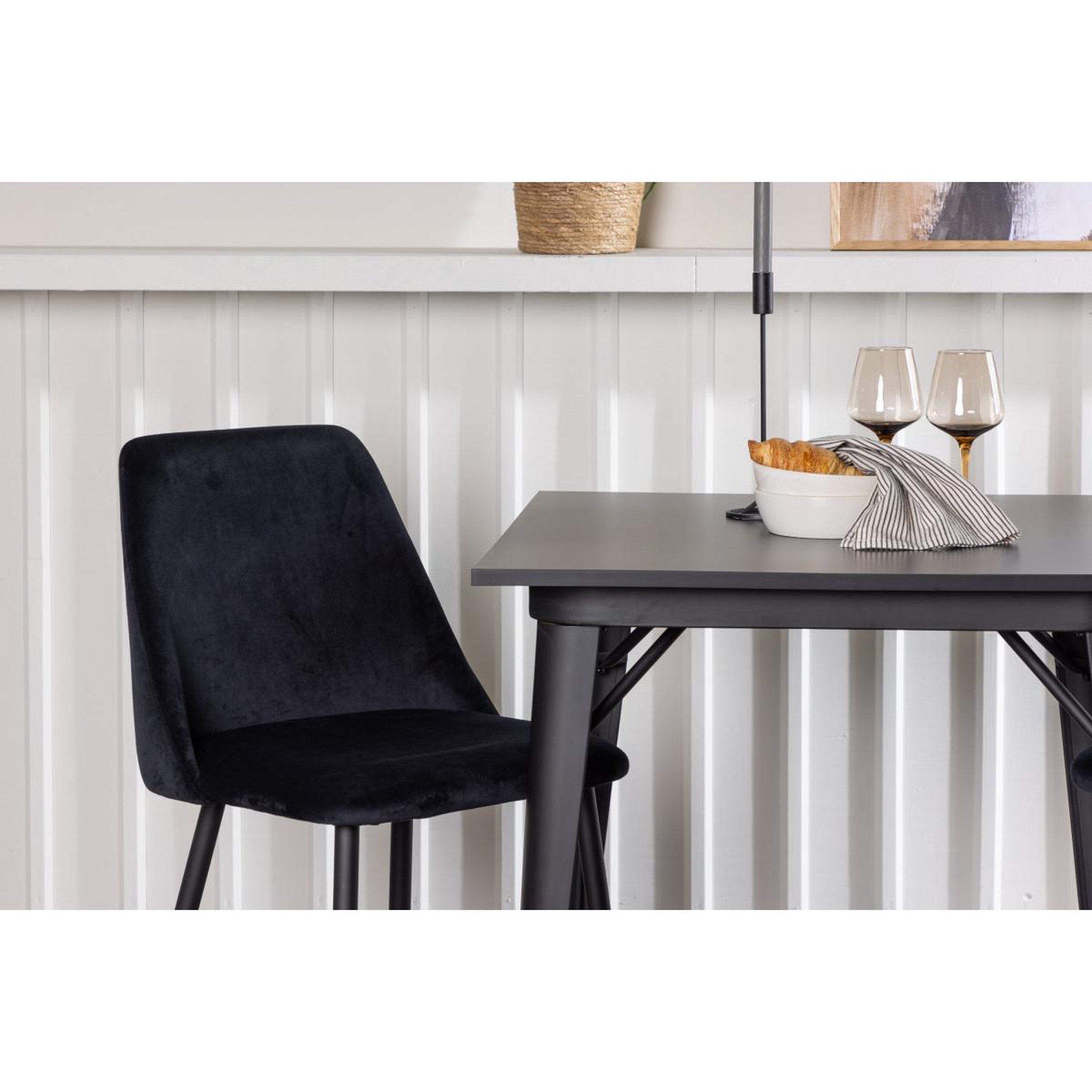 Voir la diapositive 6 : Paris Prix Ensemble table à manger & 2 chaises  tempe & night  80cm noir