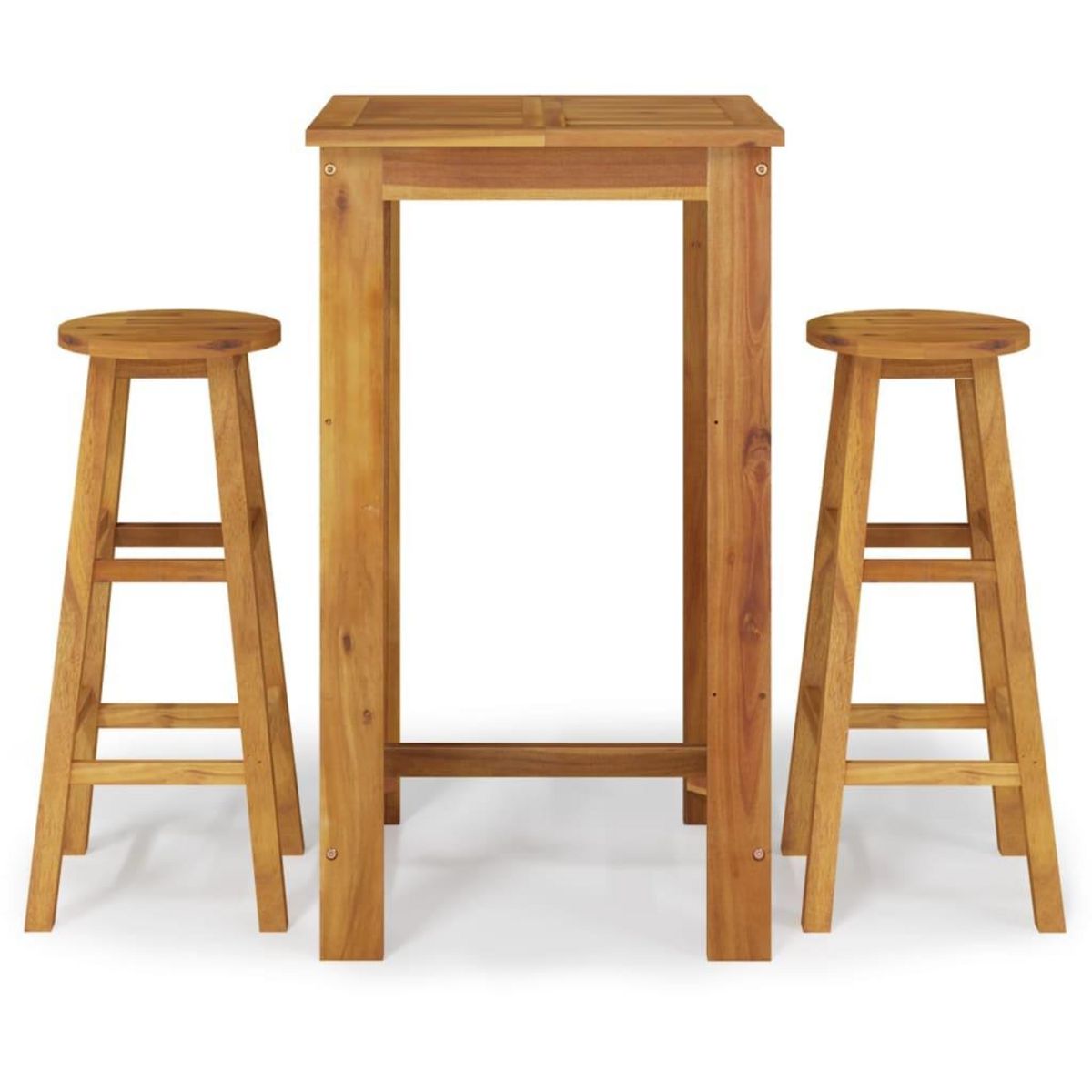 VIDAXL Ensemble de bar de jardin 3 pcs bois d'acacia solide