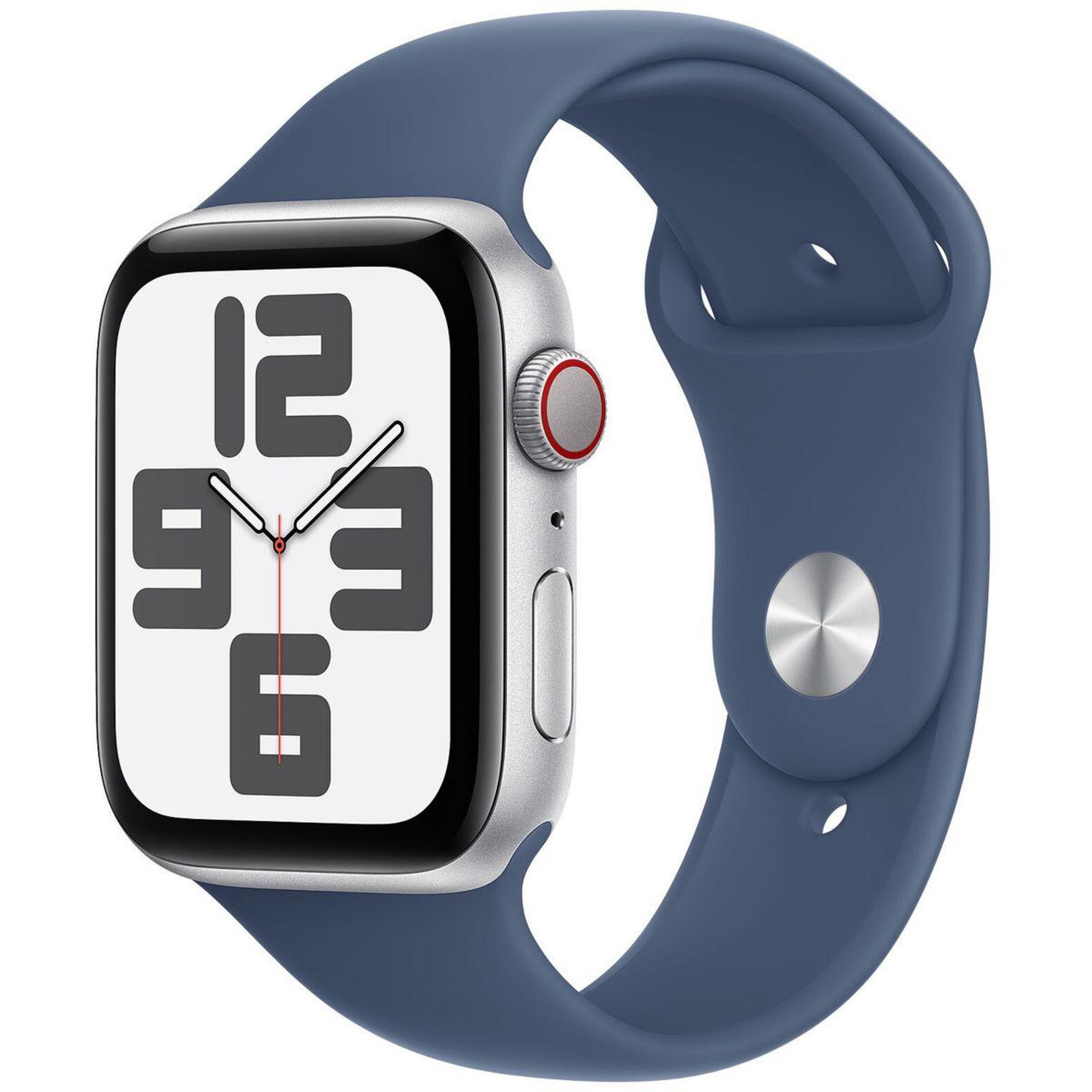 Voir la diapositive 1 : APPLE Montre connectée SE 44mm Argent/Denim S/M Cellular