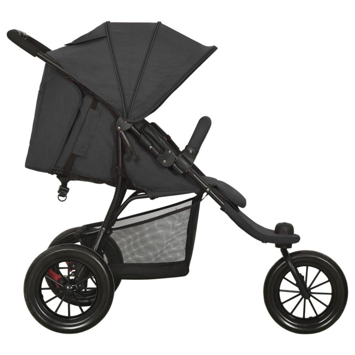 VIDAXL Poussette pour bebe Anthracite Acier