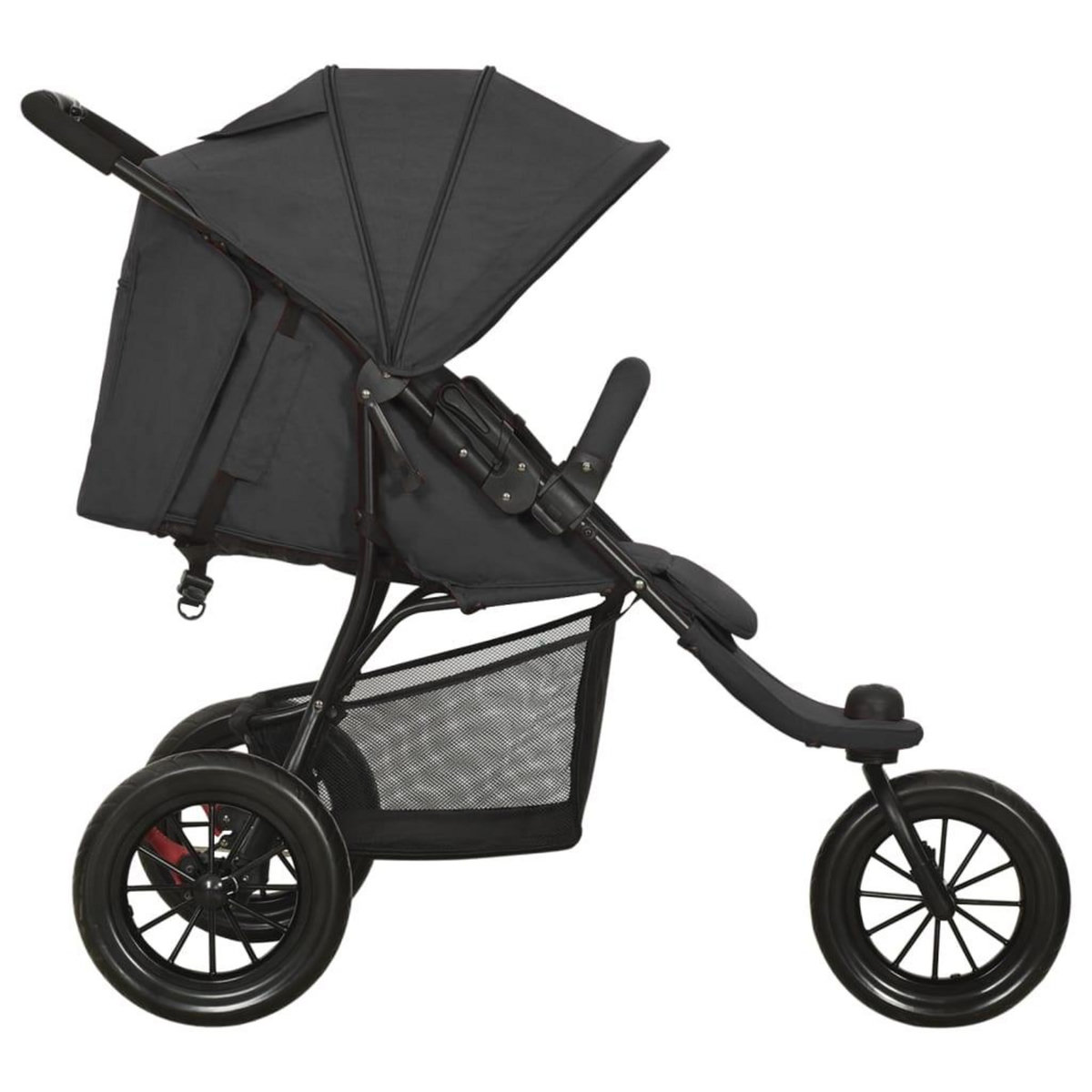 VIDAXL Poussette pour bebe Anthracite Acier
