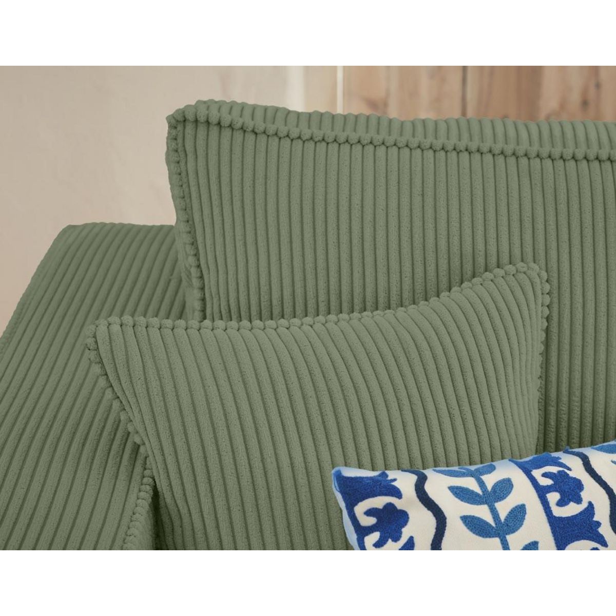 BEST MOBILIER Topaze - canapé panoramique en u - 7 places - convertible avec coffre - en velours côtelé