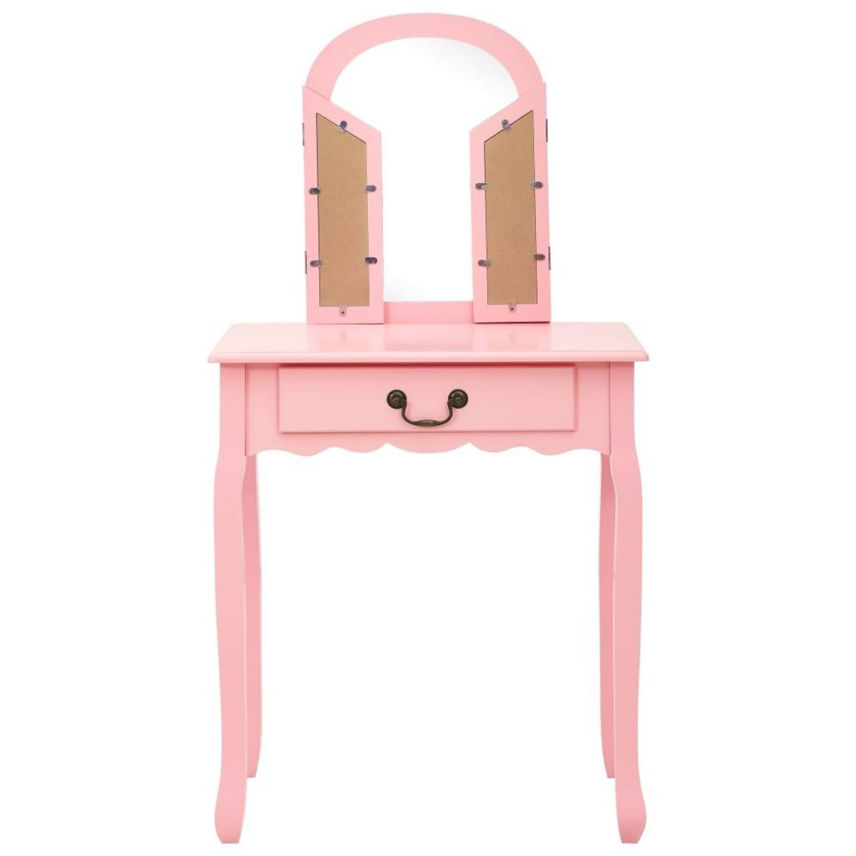 VIDAXL Coiffeuse et tabouret Rose 65x36x128 cm Bois de paulownia MDF