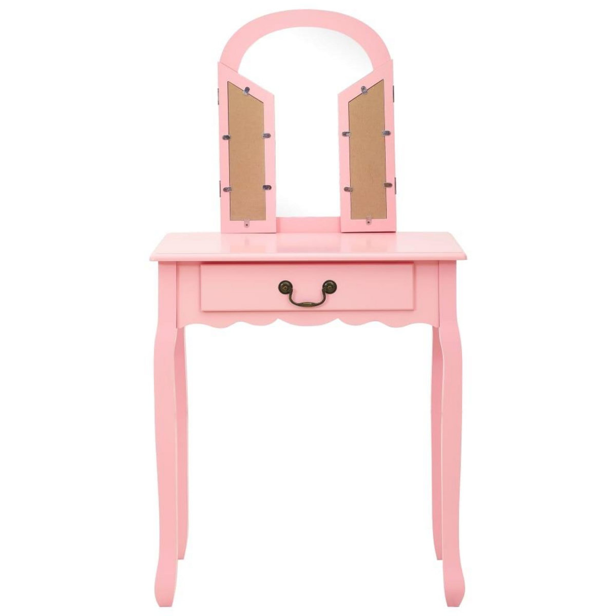 VIDAXL Coiffeuse et tabouret Rose 65x36x128 cm Bois de paulownia MDF