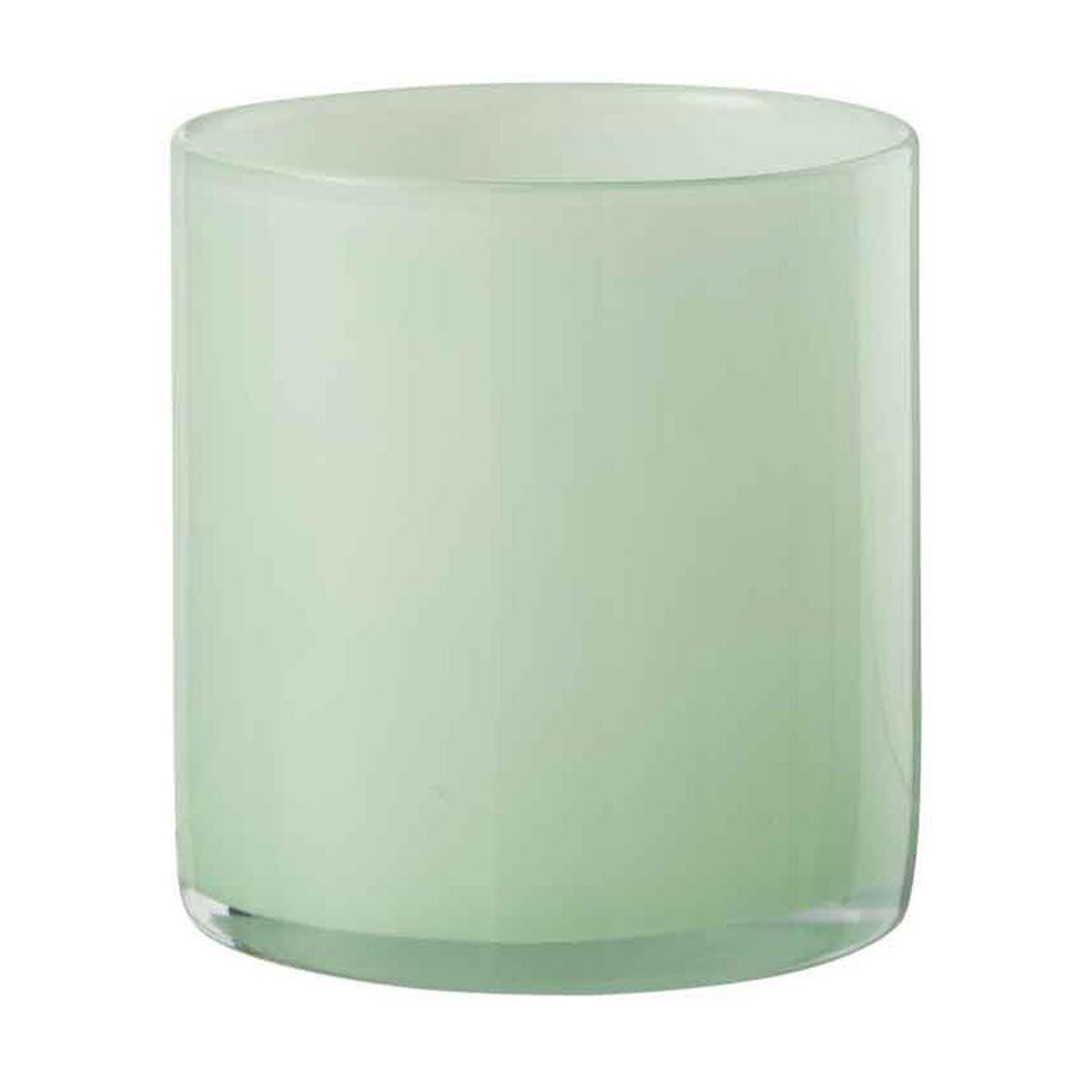 Voir la diapositive 1 : J-LINE Photophore design en verre  jade  12cm vert clair