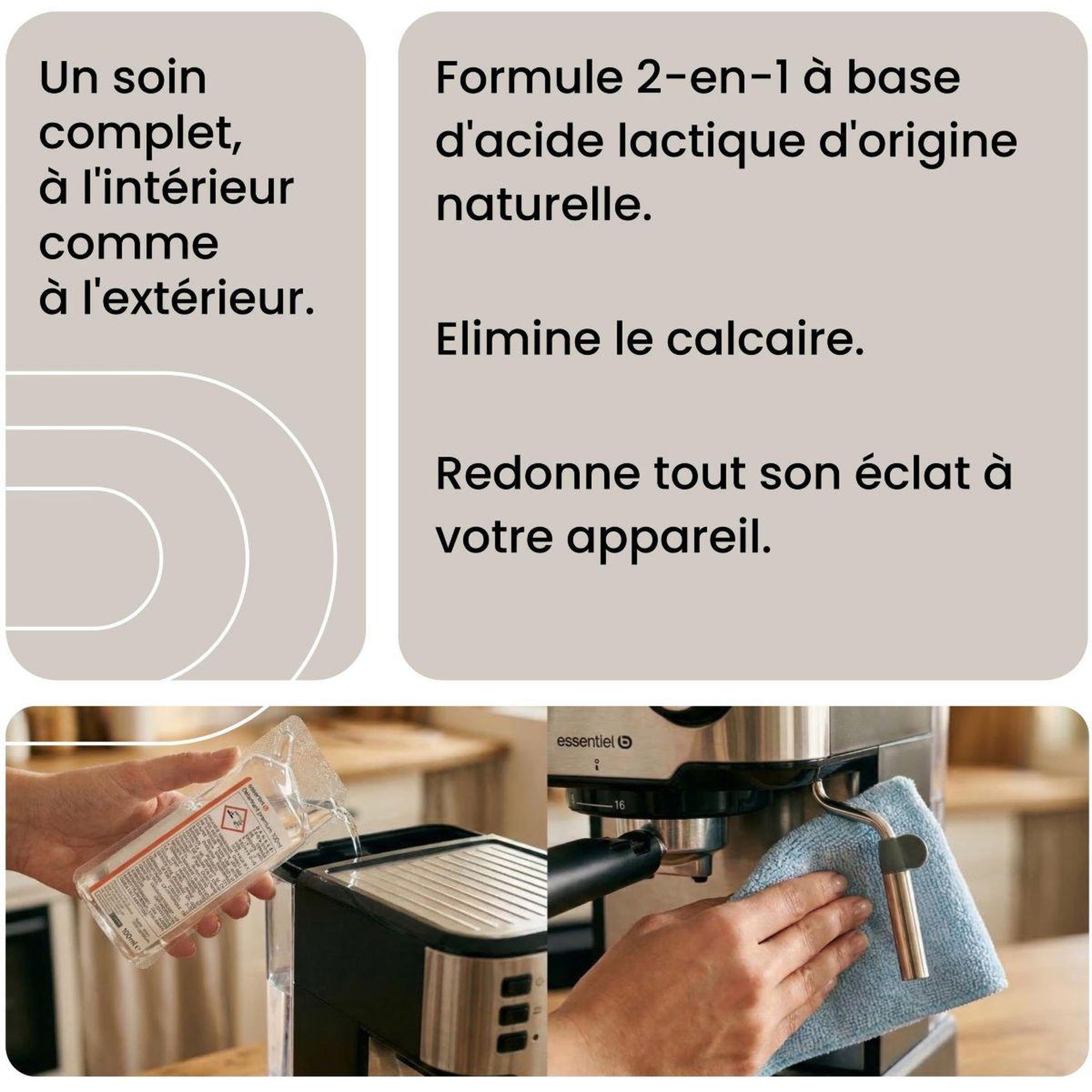Voir la diapositive 3 : ESSENTIEL B Détartrant premium 1l multi-appareils, efficace contre le calcaire