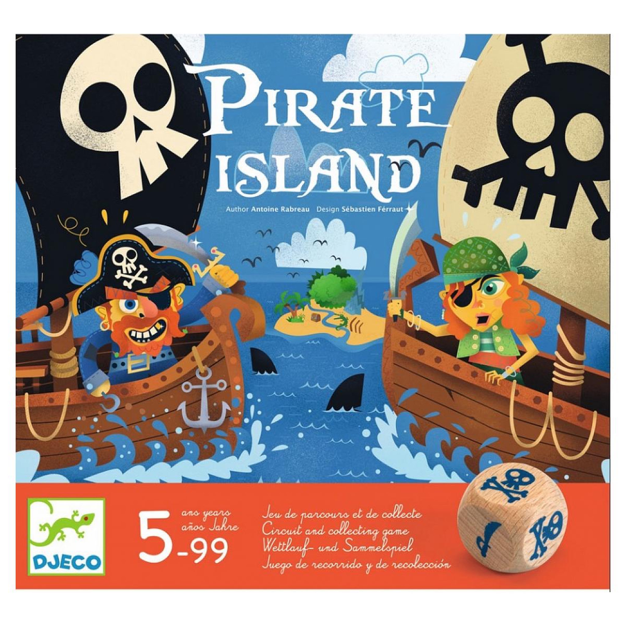 Voir la diapositive 3 : Djeco Jeux de parcours Pirate Island