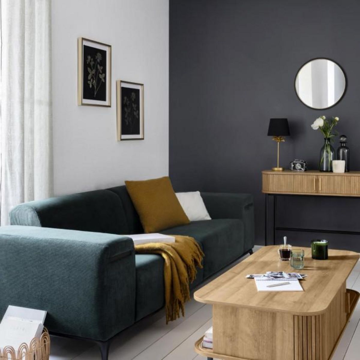 ATMOSPHERA Lampe à Poser Palmier  Artif  45cm Or & Noir