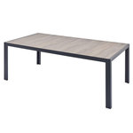 CONCEPT USINE Table de jardin 10 places en alu et plateau effet bois LAGOS