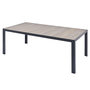 Voir la diapositive 1 : CONCEPT USINE Table de jardin 10 places en alu et plateau effet bois LAGOS