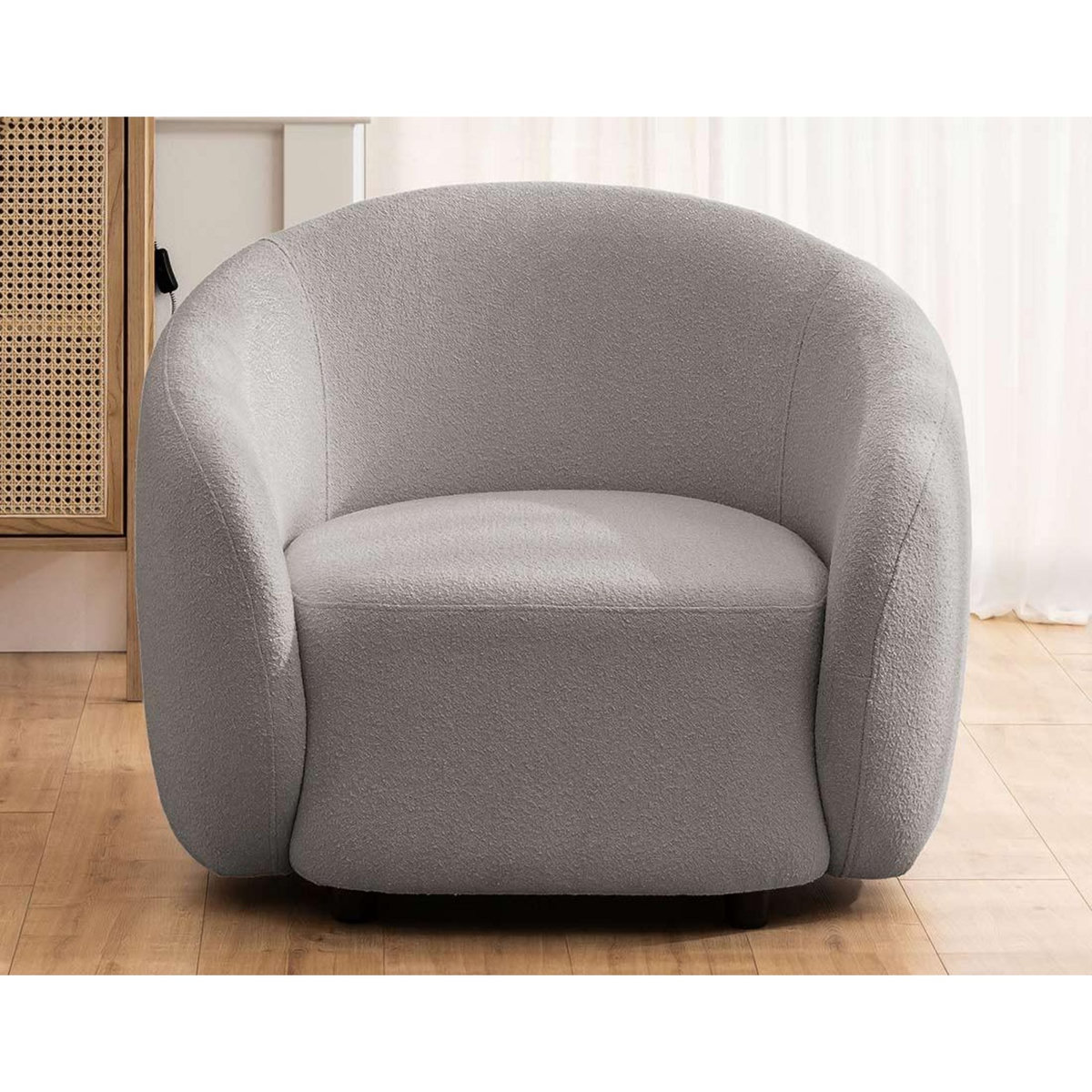 LISA DESIGN Flore - fauteuil en tissu bouclette