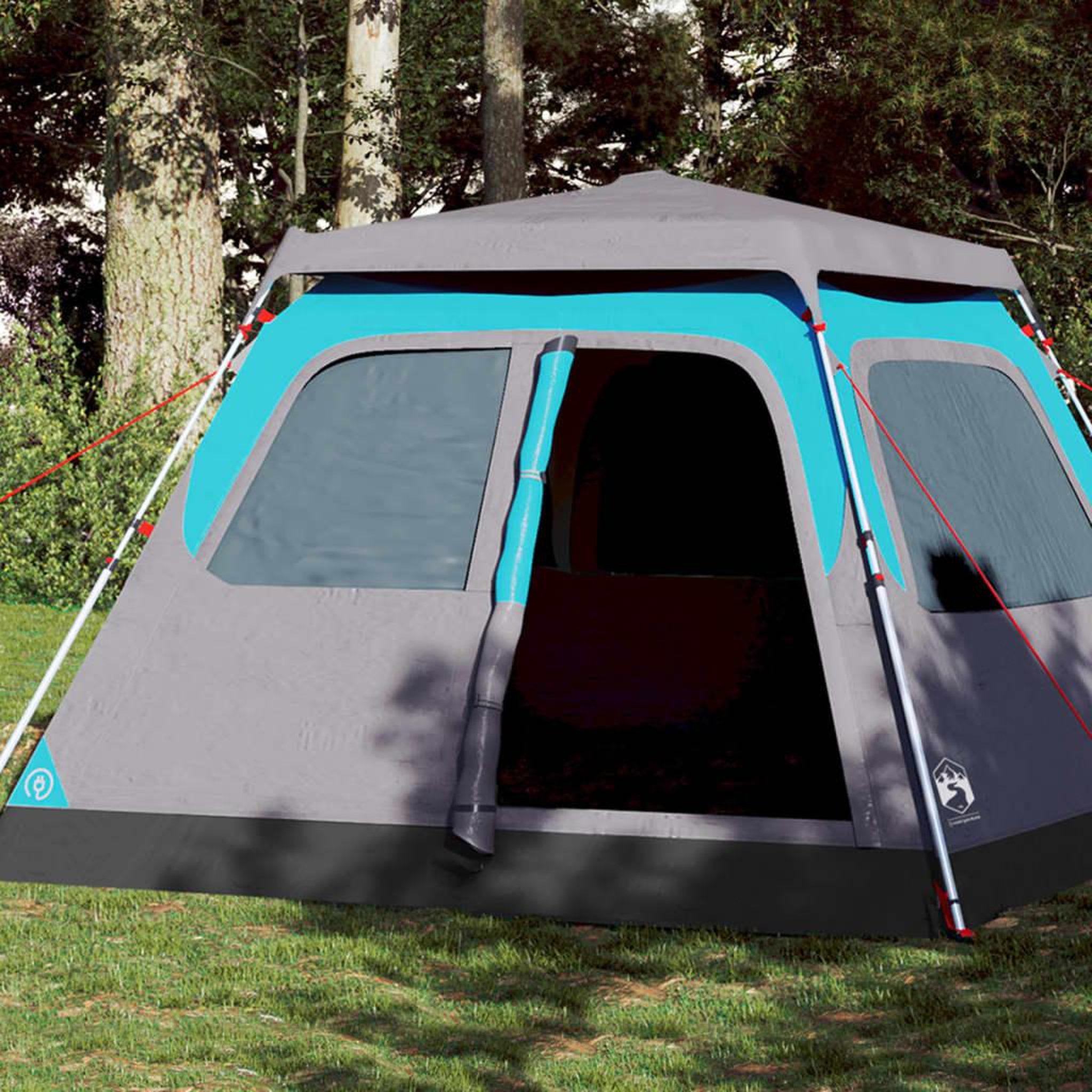 VIDAXL Tente familiale a dome 6 personnes bleu liberation rapide