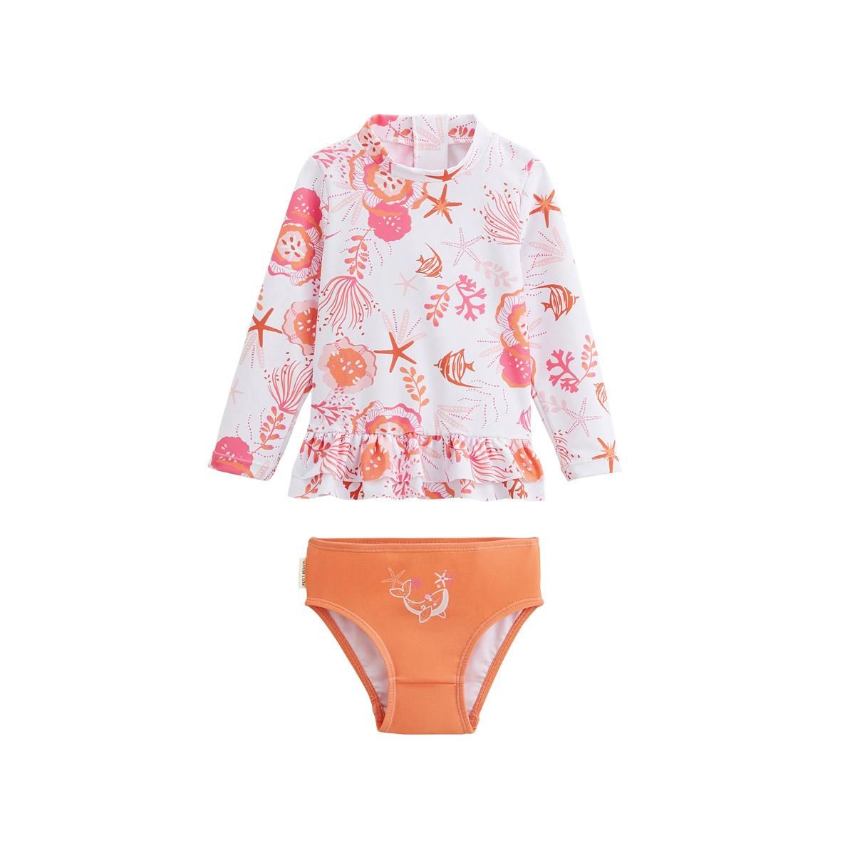 Petit Béguin Maillot de bain bébé 2 pièces t-shirt de protection UV & culotte Bahamas