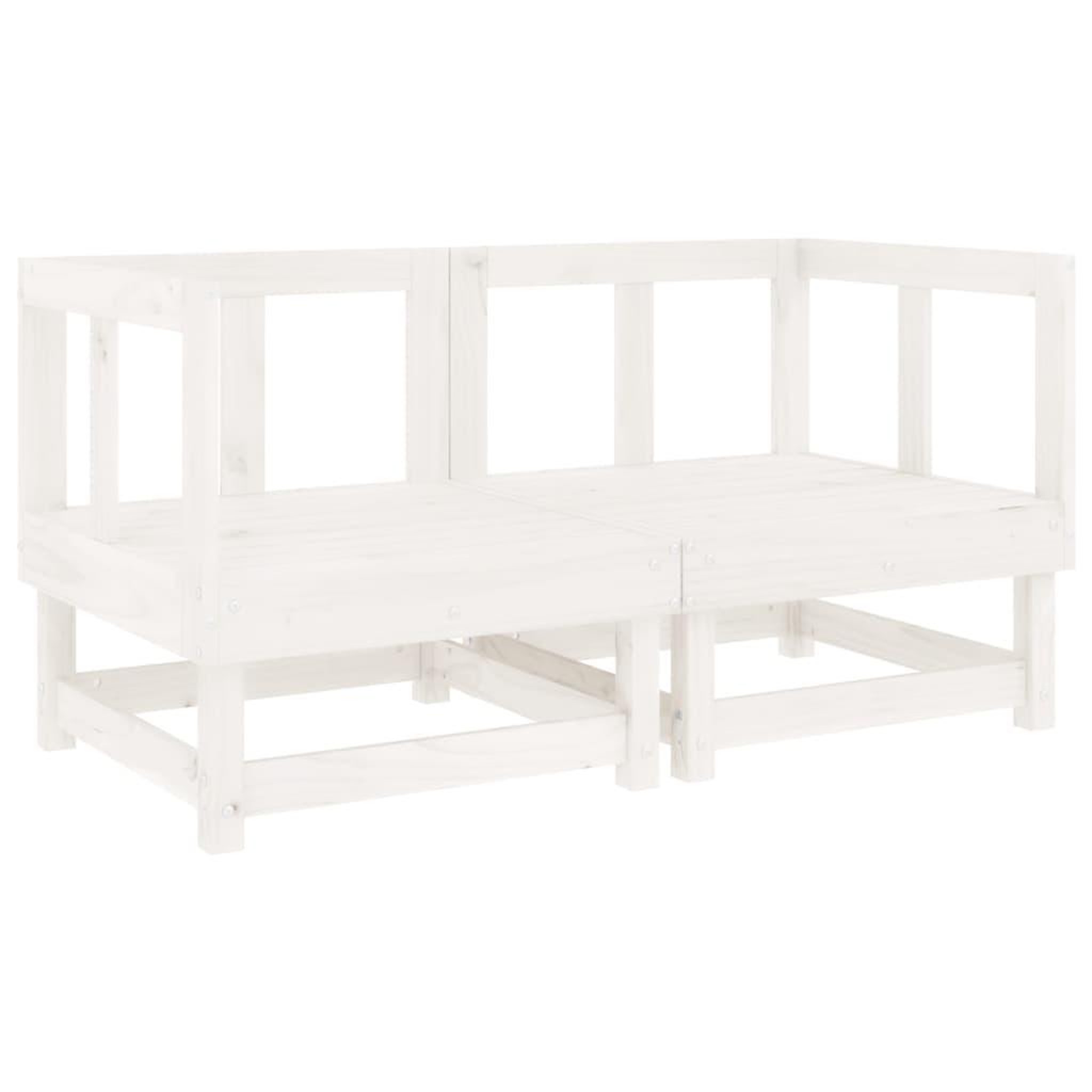Voir la diapositive 3 : VIDAXL Salon de jardin 6 pcs Blanc Bois de pin massif