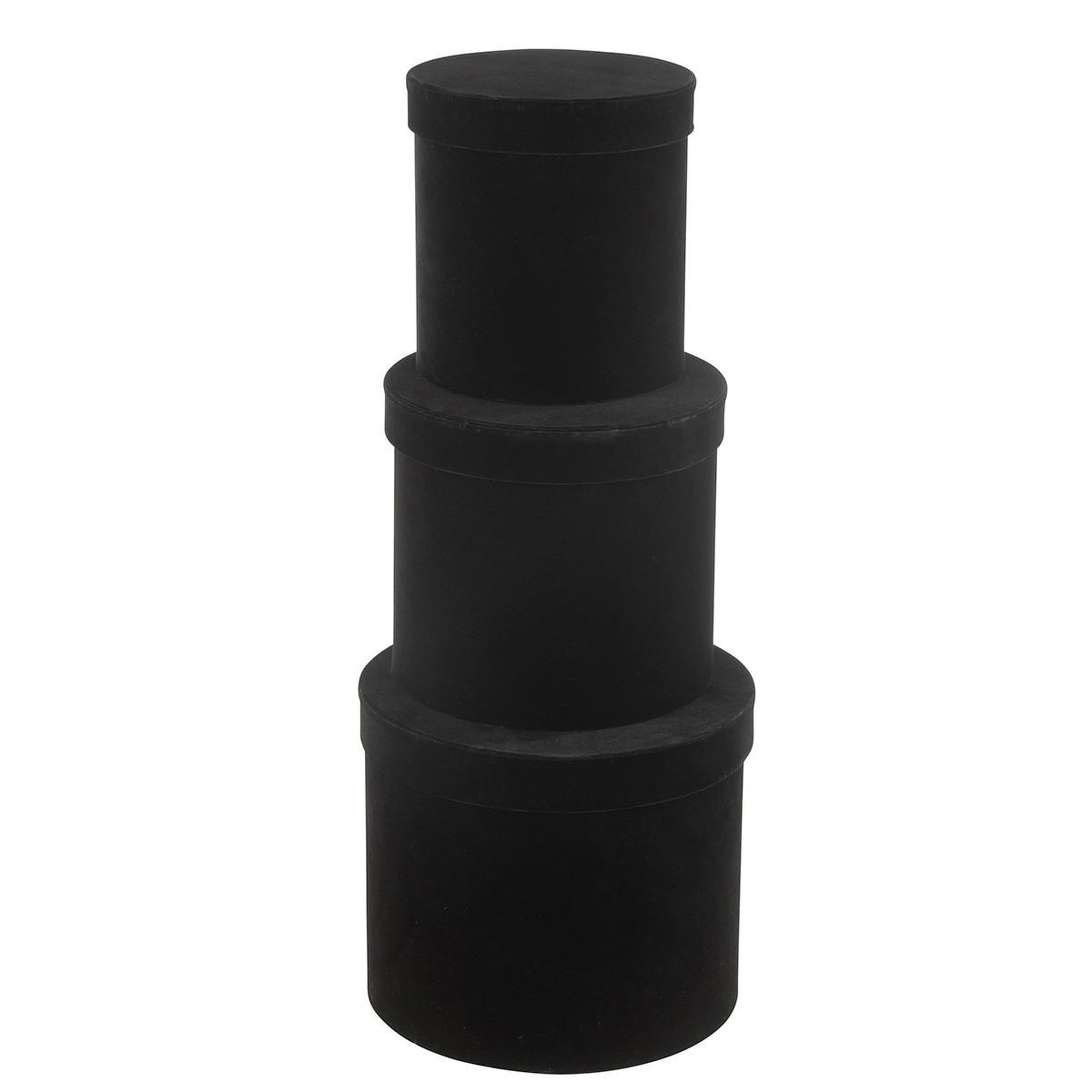 Voir la diapositive 2 : J-LINE Lot de 3 boîtes de rangement rondes  vaughn  27cm noir