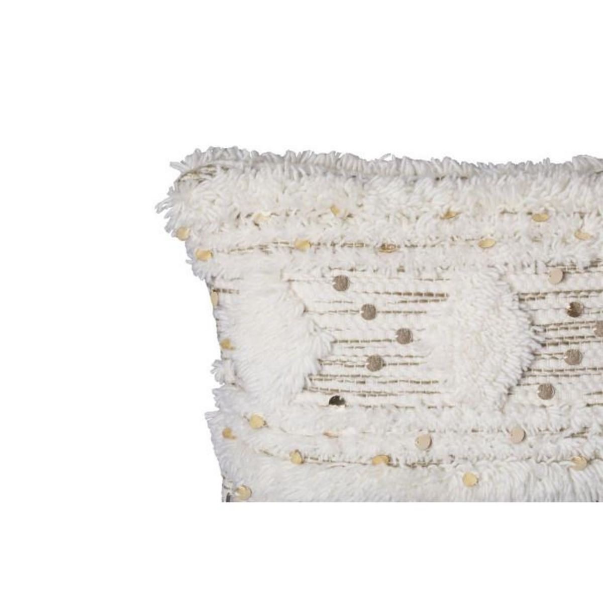 Paris Prix Coussin Tissé à la Main  Bohist  45x45cm Crème & Kaki