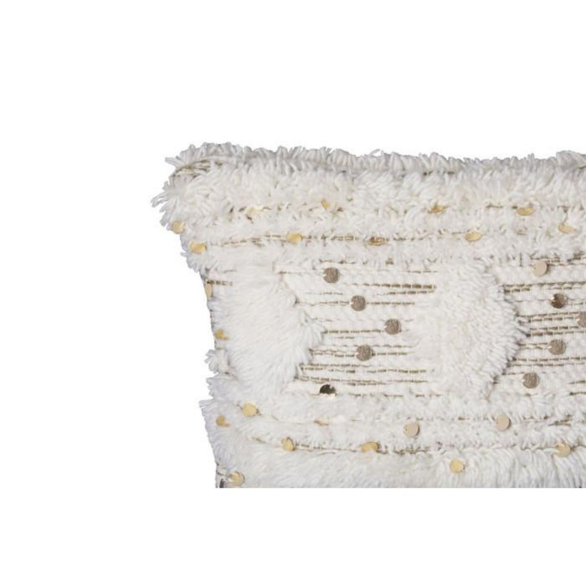 Paris Prix Coussin Tissé à la Main  Bohist  45x45cm Crème & Kaki