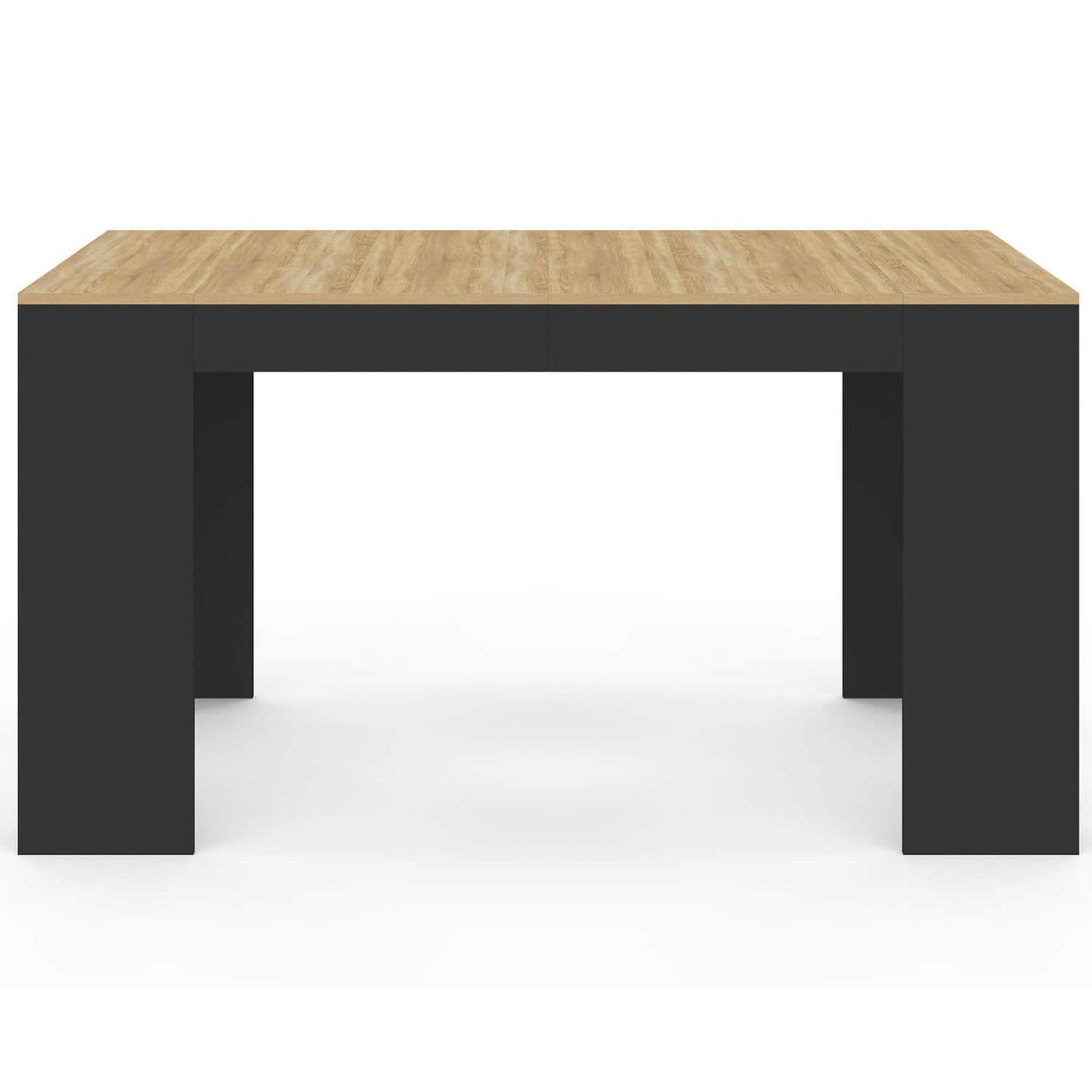 Voir la diapositive 4 : ID MARKET Table console extensible orlando 6 personnes 140 cm bois noir et façon hêtre