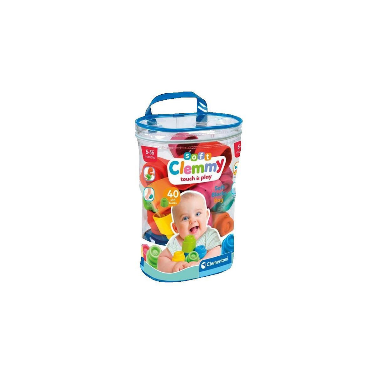 CLEMENTONI Jeu d'éveil Clementoni Sac Souple 40 Cubes Clemmy