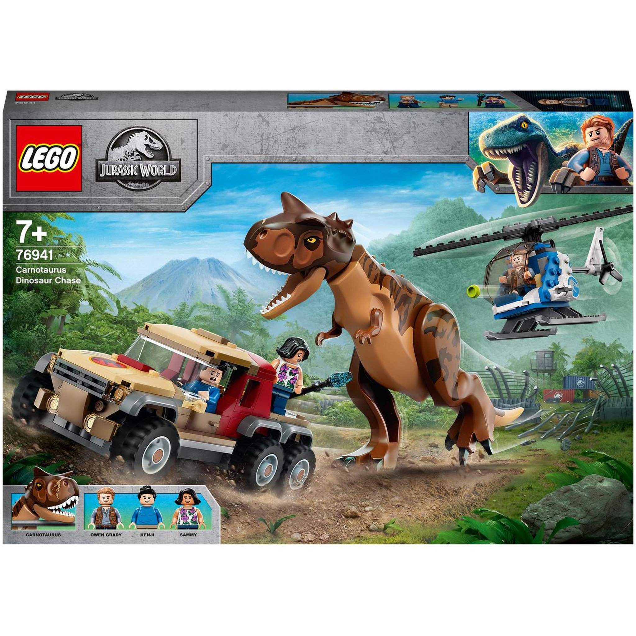 LEGO LEGO Jurassic World 76941 La Chasse du Carnotaurus, Dinosaure Jouet, pour Enfants Dès 7 Ans