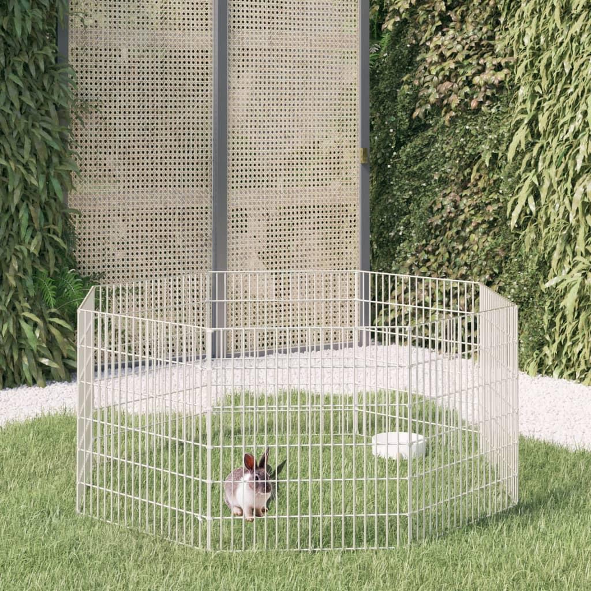 VIDAXL Enclos pour animaux en liberte 8 panneaux 54x60cm fer galvanise