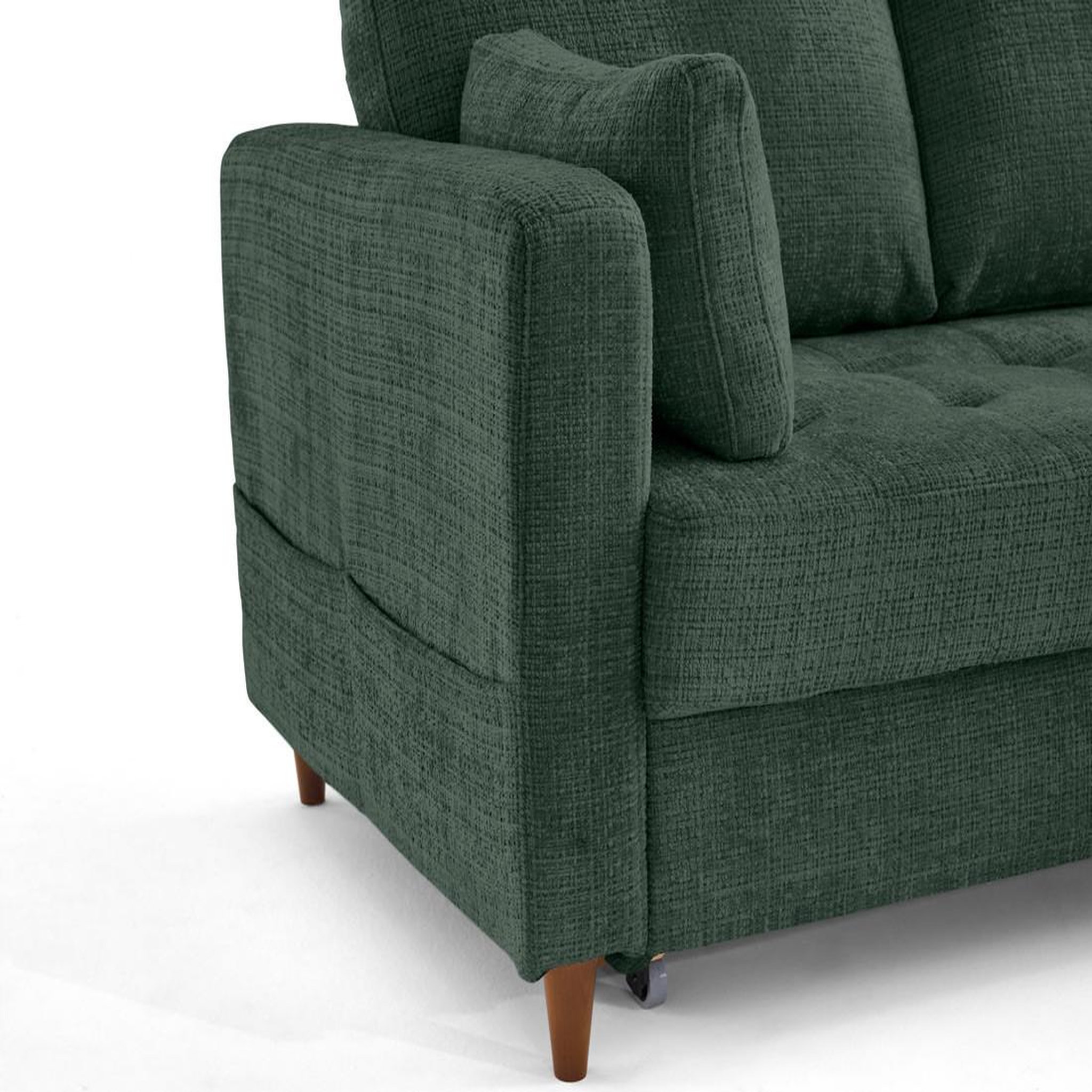 Voir la diapositive 6 : LISA DESIGN Anna - canapé d'angle droit 5 places convertible en velours texturé