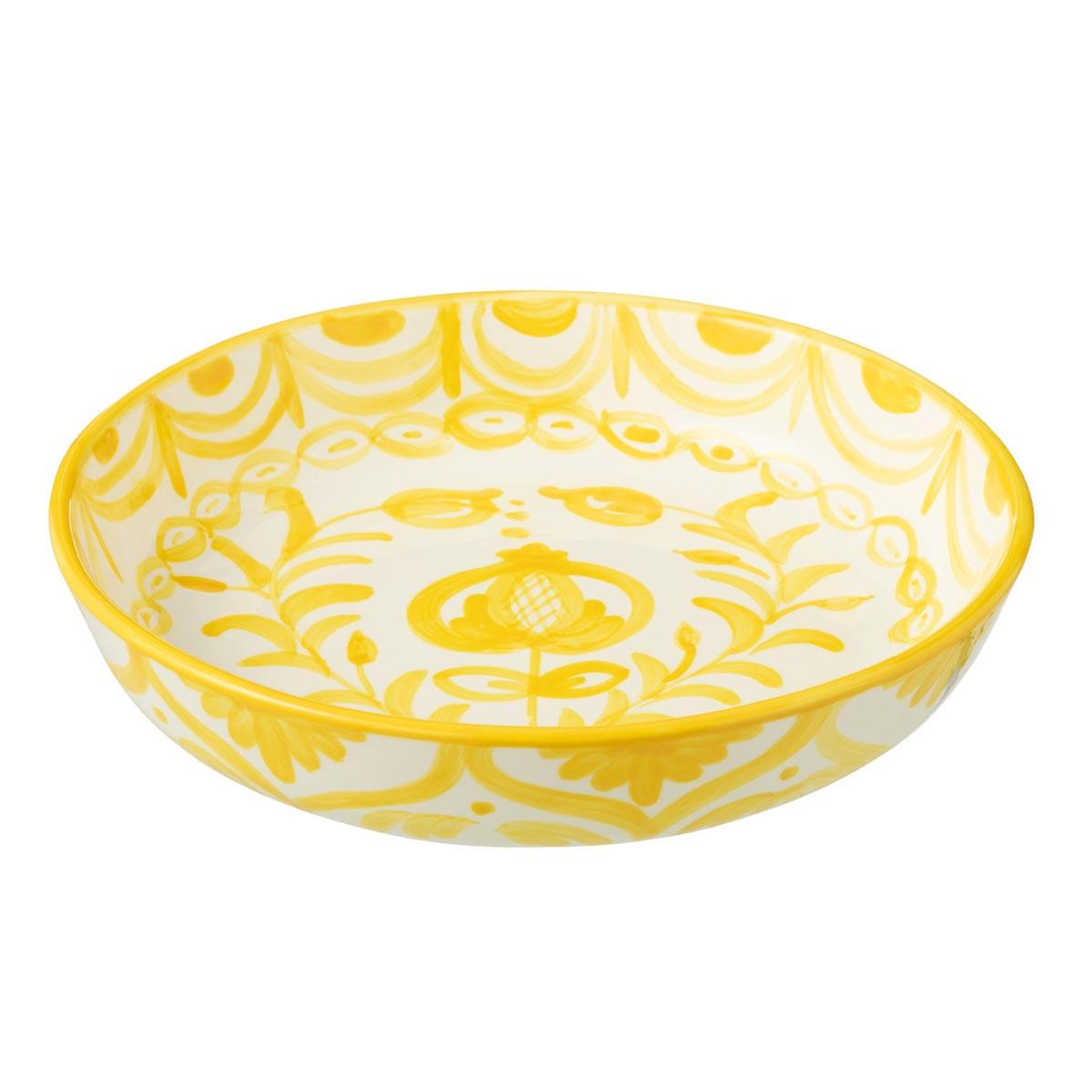 J-LINE Coupelle Basse en Céramique  Granada  25cm Jaune
